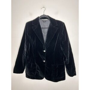 Koret Of California Vintage Black Women's Velvet Long Sleeve Button Blazer